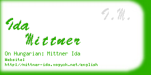 ida mittner business card